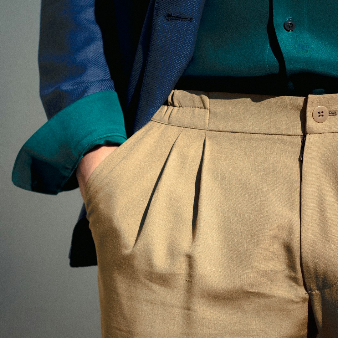 Pantaloni Amalfi in gabardine beige chiaro
